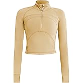 Vsaiddt Women's Athletic Half Zip Pullover Sweatshirt Workout Top Crop Quarter Zip Pullover Yoga Running Jackets