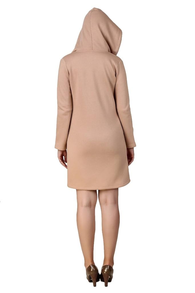 texco winter long full sleeve hooded over coat red