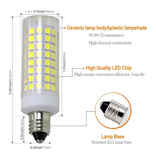 [4Pack] E11 led Bulb, 75W or 100W Equivalent Halogen Replacement