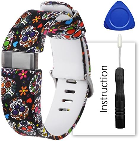 For Fitbit Charge Hr Band,Contains instructions,Perfect Charge Hr Band, Make Your Fitbit Charge Hr New Look (Skull, Small)