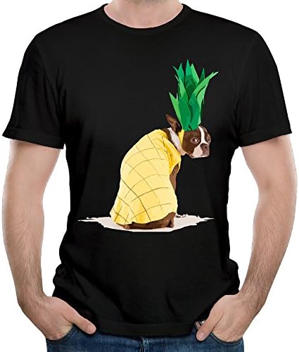 Pineapple Pet Pug Men's Cotton Adult Standard Weight Short Sleeve T-Shirt,SpiritForged Apparel