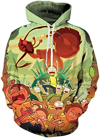 meimileshaban Cartoon Rick and Morty Hoodies Men Women Autumn Winter 3D Anime Hoody Tops Pullovers Sweatshirt NBL10181 XL