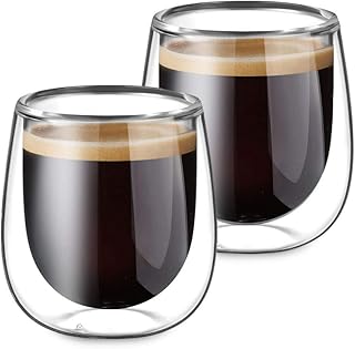 Glastal 120ml Doppelwandige Espressotassen Espresso Gläser Glas Set 2-teiliges