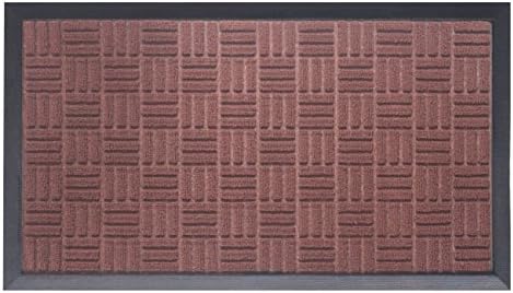 Doormat Shoe Scraper Easy Clean Soft Texture Parquet Design Brown
