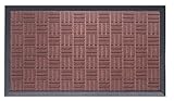 Doormat Shoe Scraper Easy Clean Soft Texture Parquet Design Brown