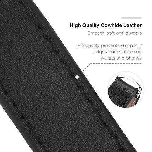 Bosiwee Smart Key Organizer, Compact Key Holder Leather Keychain, Folding Pocket Key Holder Chain (up to 16 Keys)