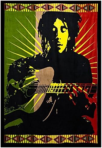 Bob Marley Tapestry Bob Marley Guitar Jammin Music Tapestry Poster Rasta Jamaican Wall Hanging - HUGE, 60" X 84"- GREAT QUALITY