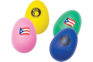 5d2 Percussion 4 PCS Plastic Egg Shaker Set with Puerto Rico Flag - Musical Hand Percussion Shakers - Maracas Percussion Instruments (5D2PRSHAKERS)