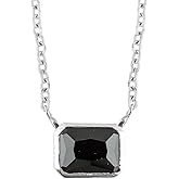 NJCRAFT Silver Plated Crystal Pendant Necklace for Women | Rectangular Stone on Elegant Chain | Minimalist Party & Daily Wear Jewelry Gift | Adjustable Chain 16+2 Inch