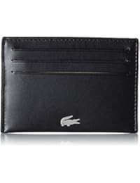 Lacoste Mens Fitzgerald Credit Card Holder Wallet, Black, One Size