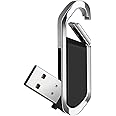 64GB USB Flash Drive Portable Metal Thumb Drive with Keychain USB 2.0 Memory Stick Pen Drive for External Data Storage, Black