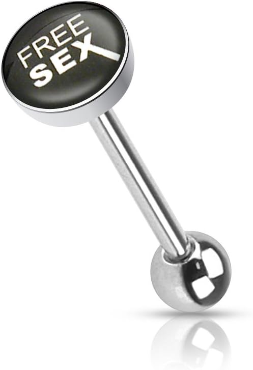 PunkJewelry Piercing Tongue Barbell Logo 316L Surgical Steel - Free Sex