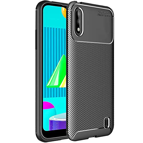 TheGiftKart Rugged Carbon Fibre Samsung Galaxy M01 Armor Back Cover Case | Shockproof & Protective | Stunning Minimalist