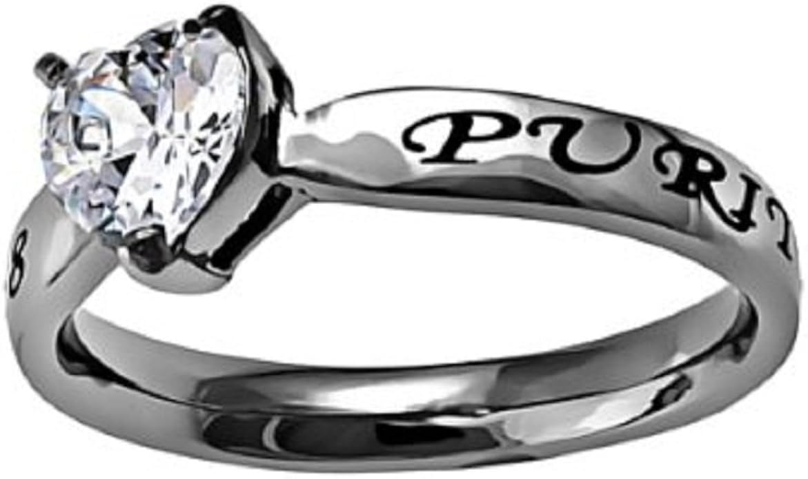 Christian Womens Stainless Steel Abstinence 3mm Matthew 58