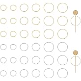 UNICRAFTALE 48pcs 19.5/15.5/12mm Linking Rings 304 Stainless Steel Circle Frames Connectors Golden & Stainless Steel Color O Pattern Ring Jewelry Links for Bracelet Necklace Jewelry Making