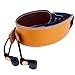 Ukulele Strap, Leather Pad Adjustable Nylon Neck Sling Strap for Ukulele with Sound Hole Hook (Brown) (orange)