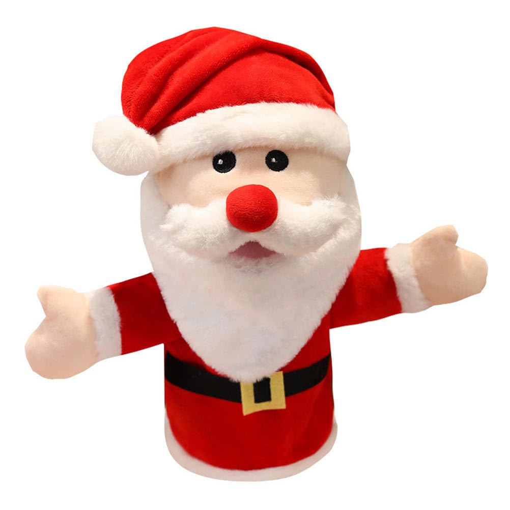 Toddmomy Christmas Santa Claus Toys Hand Puppet Doll Stuffed Santa Playthings for Xmas Interactive Toys Ornament 42x25cm