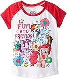 My Little Pony Little Girls' Toddler Short Sleeve T-Shirt, White/Red, 2T