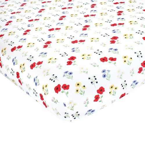 Hudson Baby Unisex Baby Cotton Fitted Crib Sheet, Wildflower, One Size