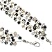 Silk Thread and Genuine Black White Cultured Freshwater Pearl Strand Cluster Necklace, 16-18 inches