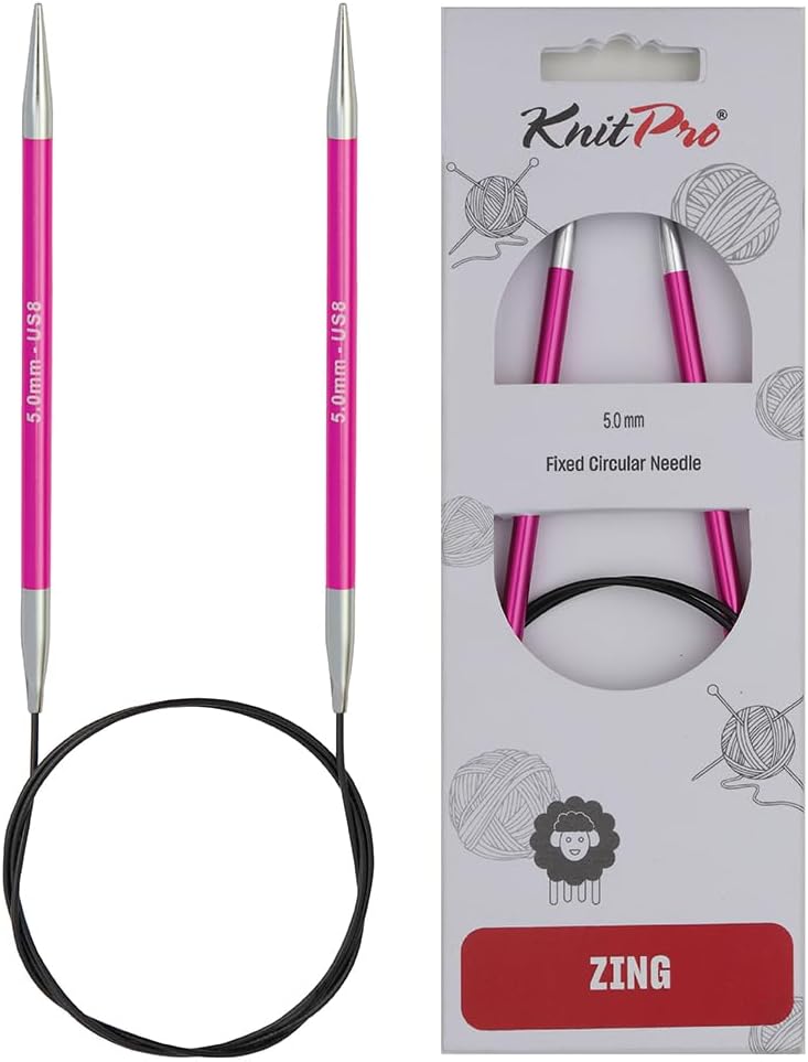 KnitPro Zing Fixed Circular Needles 24in 60cm 5.00mm
