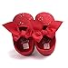 Baby Girls Princess Bowknot Soft Sole Cloth Crib Shoes Sneaker Red, 3-6 Months