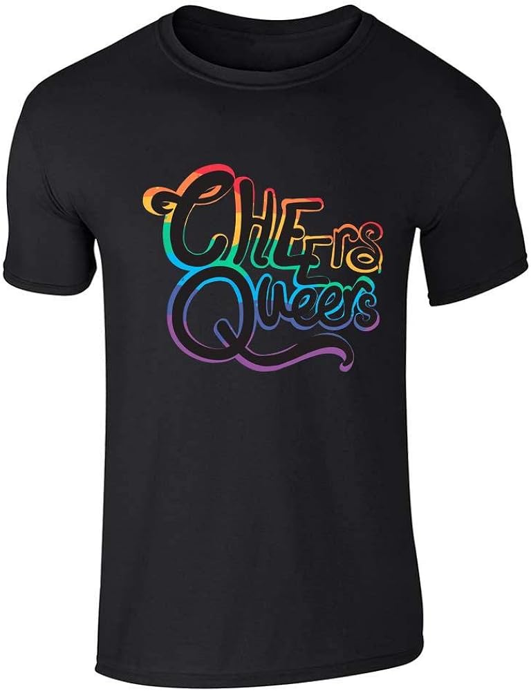 Gay Pride Rainbow Flag LGBTQ Queer Lesbian Unicorn Graphic Tee T-Shirt for Men