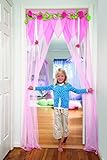 Secret Garden Make An Entrance Decorative Sheer Door Curtain for Kids Bedroom 38 W X 81 H - Pink