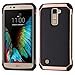 LG K10 Case, Premier LTE Case, Bicast Leather Hybrid, JoJoGoldStar Slim Fit Heavy Duty Polycarbonate and Silicone TPU Cover with Screen Protector and Stylus - Black