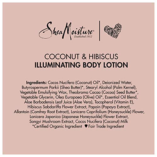 SHEAMOISTURE COCONUT OIL AND HIBISCUS ILLUMINATING BODY LOTION FOR DULL, DRY SKIN, 13 FL OZ