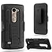 LG Sunset L33L Case, NageBee - LG Sunset L33L - Advanced Armor Hard Hybrid Case Cover Military Stand Holster Locking Belt Swivel Clip Combo Case for LG Sunset L33L (Holster Combo Black)