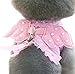 M2cbridge Pink Dog Puppy Harness Leash Collar Cat Vest Strap with Angel Wings (XS)