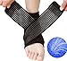 Faswin 2 Pack Nonslip Breathable Ankle Brace with Compression Wrap Support, One Size, Black