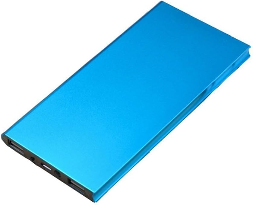 Walma New Ultra-thin Metal Case 20000mAh Polymer Battery Charger Dual USB Power Bank (Blue)
