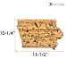 Totally Bamboo Destination Iowa State Shaped Serving and Cutting Board, Includes Hang Tie for Wall Display