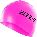 ZONE3 Silicone Swim Cap Hi-Vis Pink 48g Waterproof Unisex