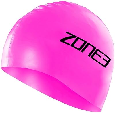 ZONE3 Silicone Swim Cap Hi-Vis Pink 48g Waterproof Unisex