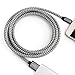 Power-7 Micro USB Cable 6Ft, Long Nylon Braided Fast Charging/Data Charger Cord for Android, Samsung Galaxy S7 S6 Edge, Nokia, LG, HTC, More (Blue/Silver/Red) Pack-3