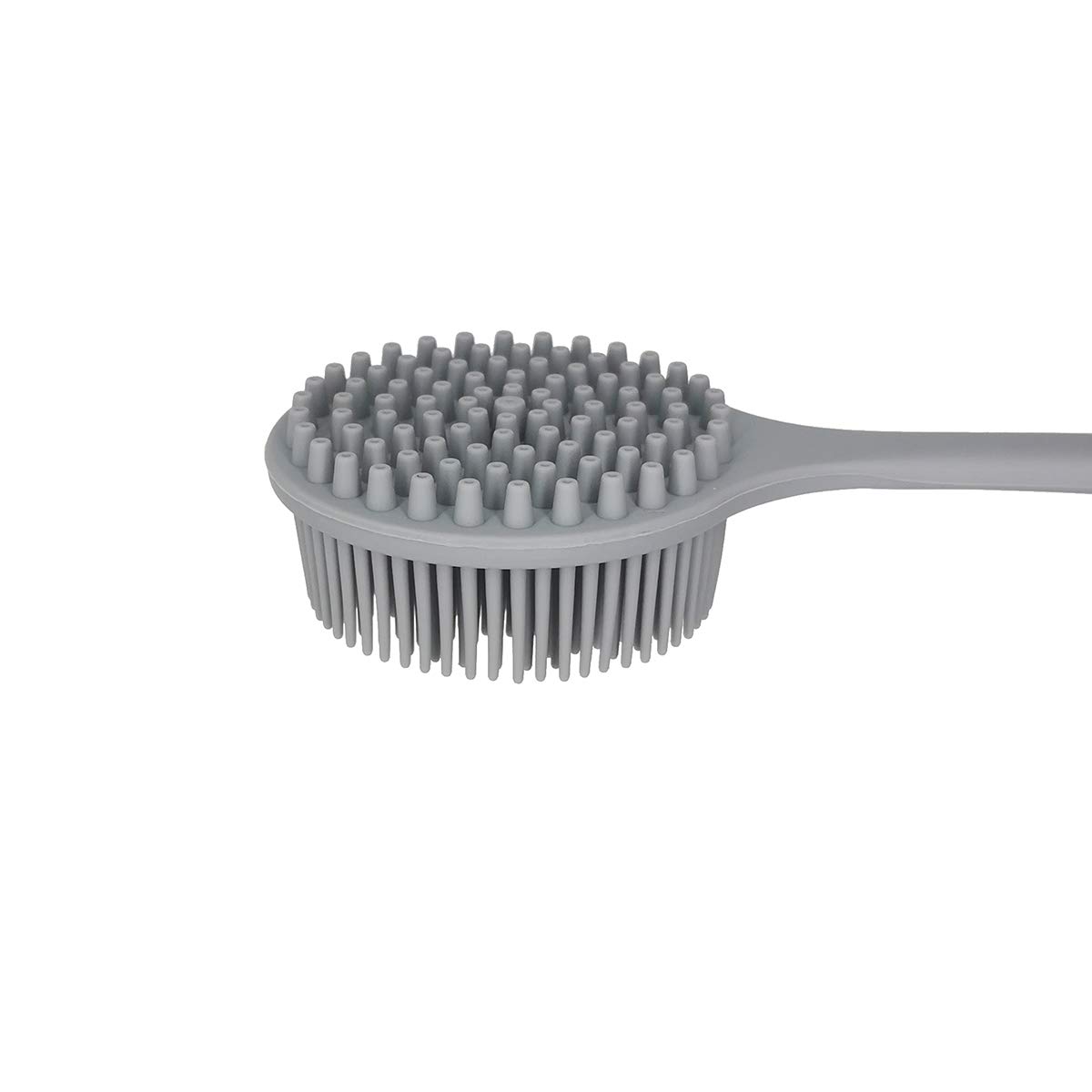 DNC Soft Silicone Back Scrubber Shower Bath Body Brush with Long Handle, BPA-Free, Hypoallergenic, Eco-Friendly (Gray) : Beauty