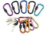 D-FantiX Aluminum D-ring Locking Carabiner Keychain Spring Clip Lock Carabiner Hook Outdoor Camping Equipment