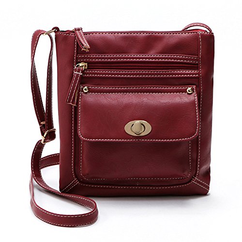 Hot Sale!New!Todaies,Womens Leather Satchel Cross Body Shoulder Messenger Bag 6 Colors 2018 (2422cm, Red)