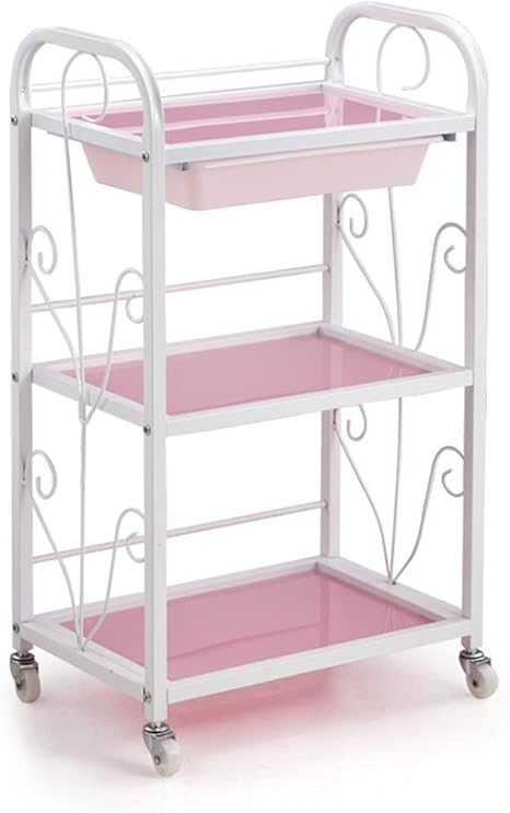 Rolling Storage Cart High Grade Glass Tool Cart Storage Box With