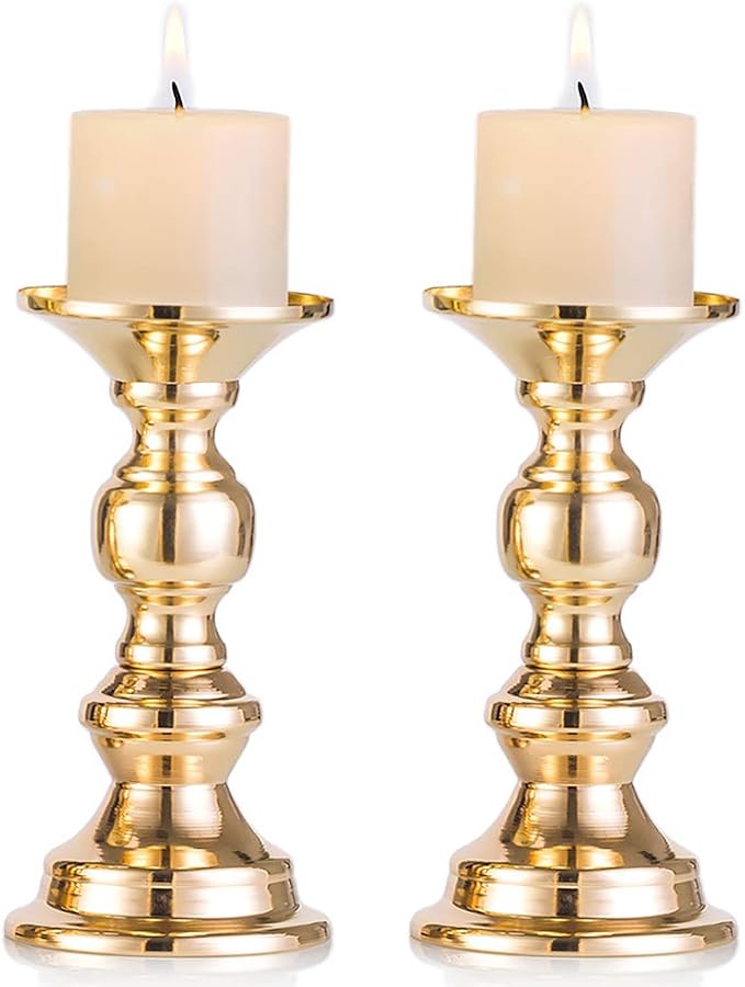 Lot De 2 Photophores Cylindre Verre Noir Avec Base Métal - Petit 8x11 Cm, Grand 8x14 Cm - Pour Bougies, Décoration