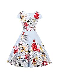 Vestido de té de manga larga con gorra vintage para mujer Vestidos de baile de cóctel Rockabilly retro de los años 50