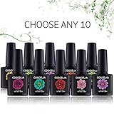 Coscelia Pick Any 10 Colors 0.34 fl.oz Soak off UV LED Gel Nail Polish Set Varnish Nail Manicure Kit