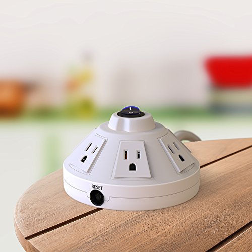 image for BESTEK 6-Outlet Power Strip Surge Protector with 6-Foot Power Cord and