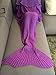 FEESHOW Handcrafted Crochet Knitting Mermaid Tail Blanket Sofa Blanket Soft Rug Sleeping Bag for Adult Teens, 80.3