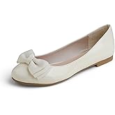 Feversole Women's Round Toe Cute Bow Trim Ballet Flats