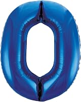 Unique Blue Number 0 Foil Balloon 86cm 1 Piece Birthday Party Centerpiece