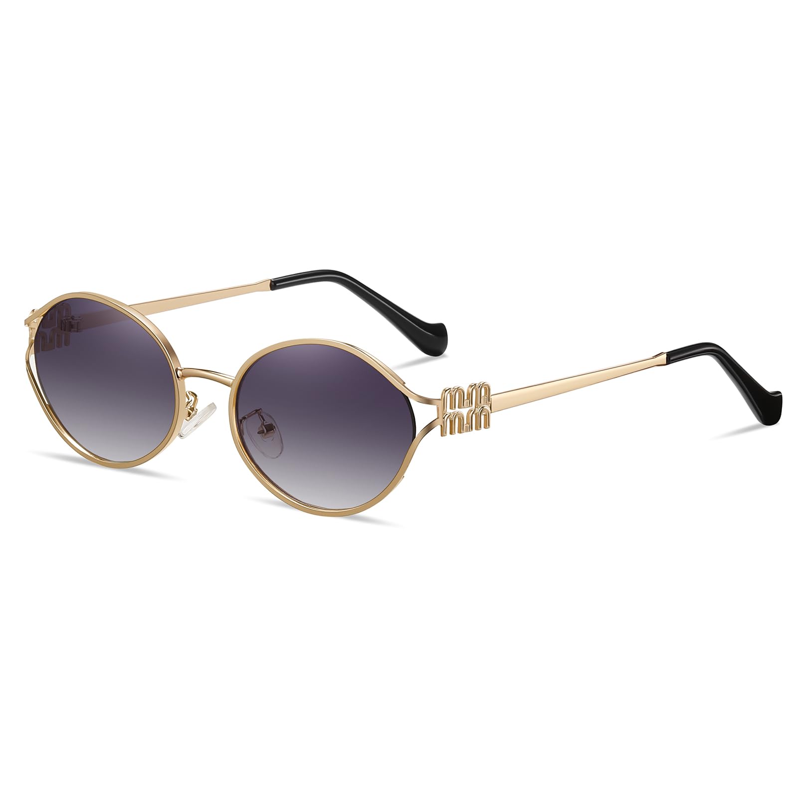 zeoxie Retro Oval Sunglasses for Women Men UV400 Protection Stylish Vintage Shades Trendy Fashion Metal Frames Sun Glasses